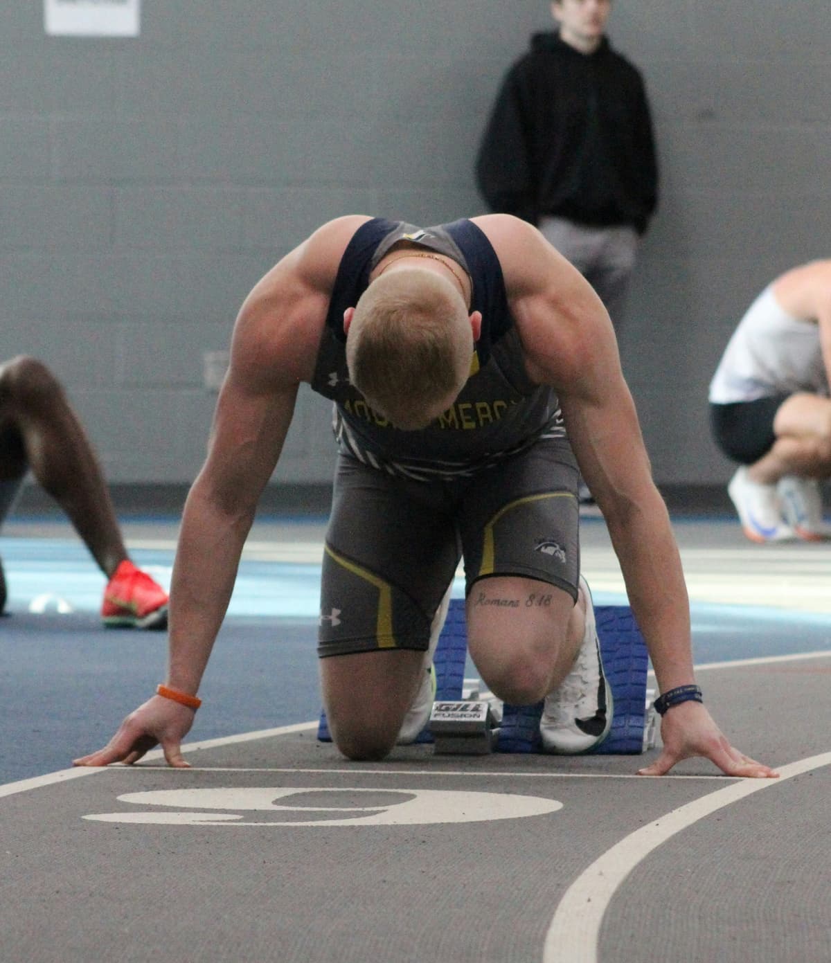 The profile indicates that academic & athletic stats and budget are important elements. A graphic displays a male baseball player's recruiting profile.